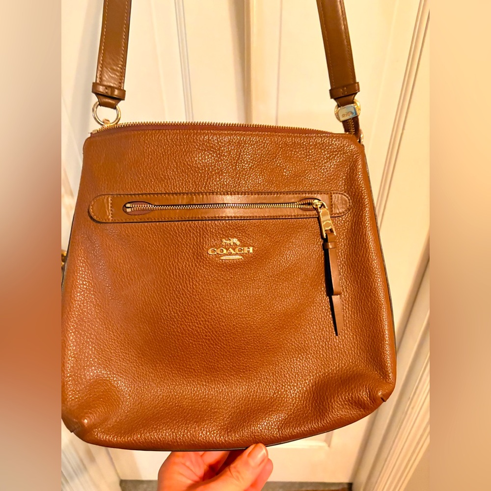 Coach Tan Leather Bag crossbody style- like new